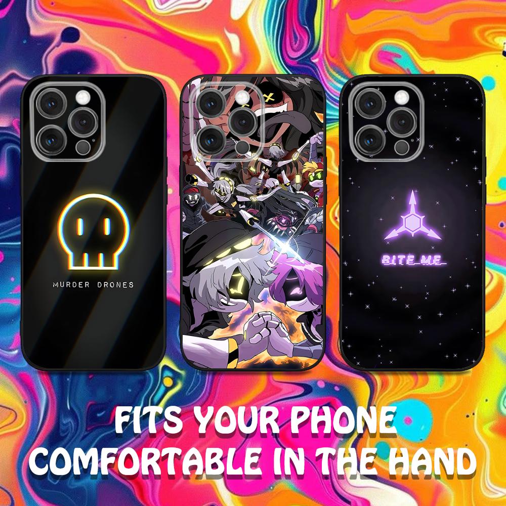 M-Murders Game D-Drones Phone Case For iPhone 16,15,14,13,12,11,Pro,Max,Plus,X,XS,XR,SE,8,7,Mini,Soft Silicone Black Case