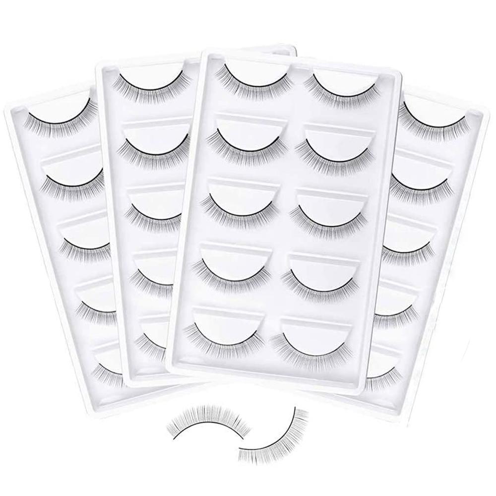 5/15 Pairs Training False Lashes False Eyelash Extension Practice Lashes Beginners Self Adhesive Lash Strips Eye Makeup Tools