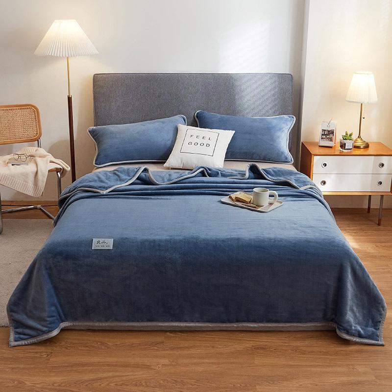 Новые простыни из молочного флиса, однотонные, из весеннего флиса, утолщенной фланели, кораллового флиса, для общежития, одинарное одеяло, одинарный плюшевый плед