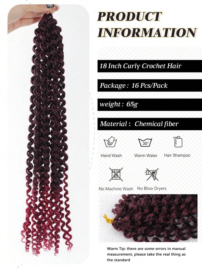 18 Inch Ocean Wave Crochet Hair Synthetic Deep Wave Twist Crochet Braiding Hair Extensions Ombre Afro Curls Passion Twist Hair