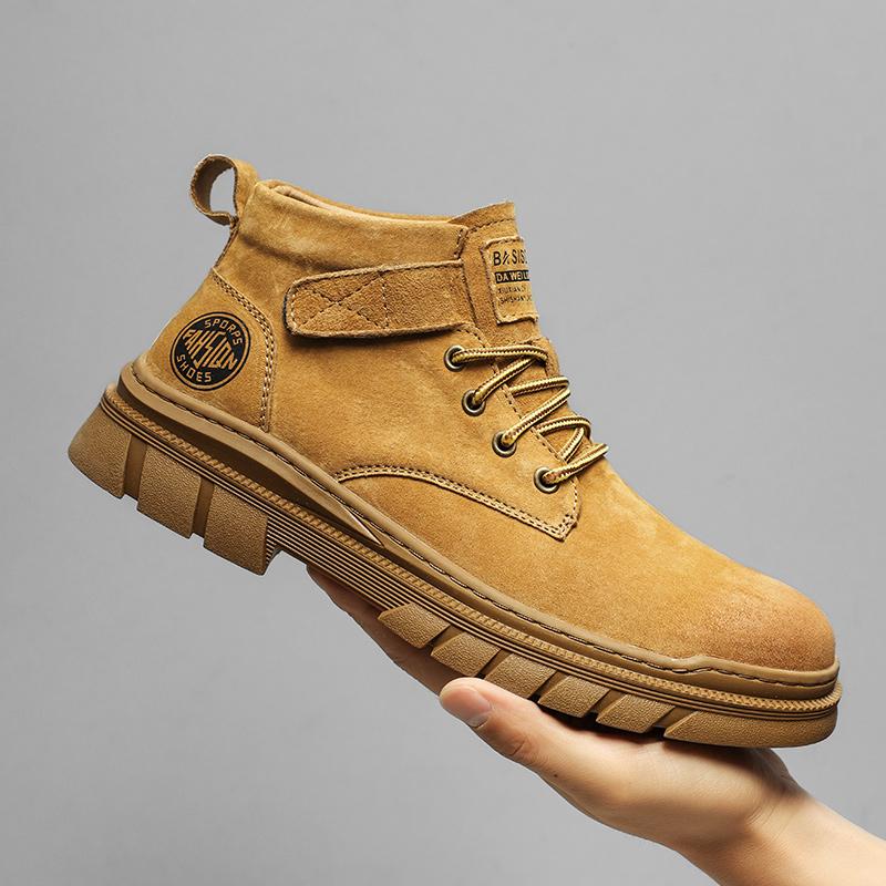 Fashion Men's Autumn Winter Walking Boots British Style Ankle Boots Outdoor Motorcycle Men's High-top Fashion Casual Shoes Mens Sneakers