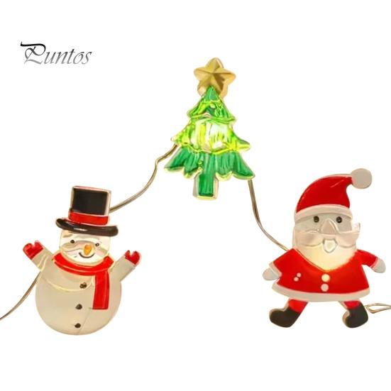 Светодиодный гирляндный светильник на батарейках, простой в установке, всегда включенный, снеговик, Санта-Клаус, гирляндная лампа, украшение для рождественской вечеринки