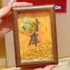 Рамка для богатства из чистого золота 999 пробы: Ежедневный стенд для демонстрации увеличения богатства для гостиной - Привлекает процветание и сокровища, Идеальный подарок на Новый год.
