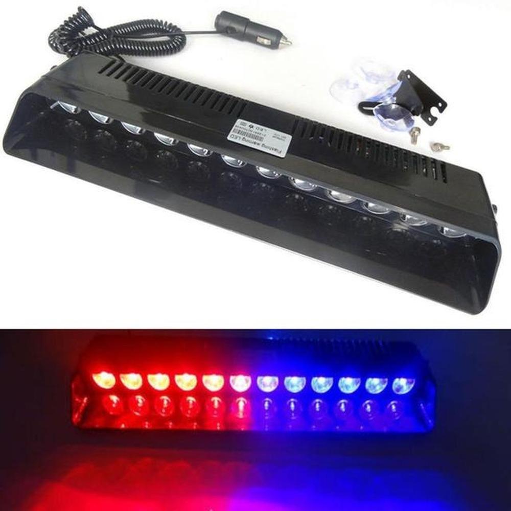 1Pcs Police Light Car LED Strobe Light Red Blue Amber White Signal Light Flash Dash Emergency Flash Windshield Warning Light 12V