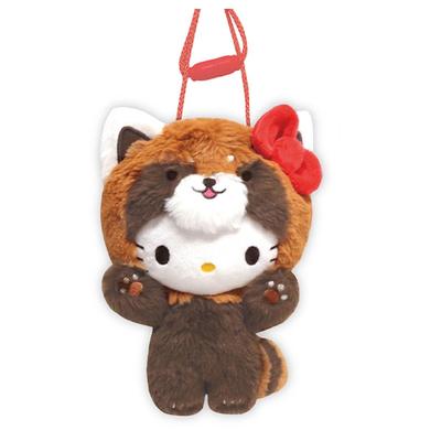 K Company Мягкая шейная сумка с персонажами Sanrio Хелло Китти (Серия Банзай) (Красная панда) SAB-NNP-KT