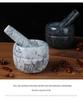 Маленькая мраморная ступка с пестиком - Измельчитель из натурального камня для измельчения чеснока и перца