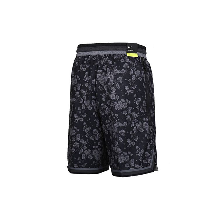Nike Мужские баскетбольные шорты Dry City с цветочным принтом, черные BV9444-010