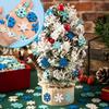 200Pcs Christmas Snowflake Mix Shape Wooden Pendants White Snowflakes Ornaments for New Year Navidad Xmas Decor