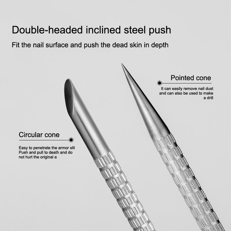 Двусторонний пушер для кутикулы из нержавеющей стали, инструмент для удаления геля-лака для ногтей, маникюрные палочки, инструмент для нейл-арта, инструменты для маникюра