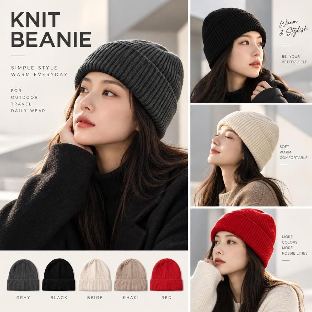 Thickened Mosque Hats Knitted Beanies Cap Fashion Knitted Hat for Male Female