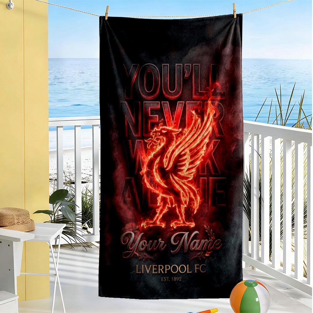 Liverpool Customizable Name Beach Towel Super Soft Microfiber Quickdry Fabric Portable for SwimmingBeachCamping Travel Beach AccessoriesGym