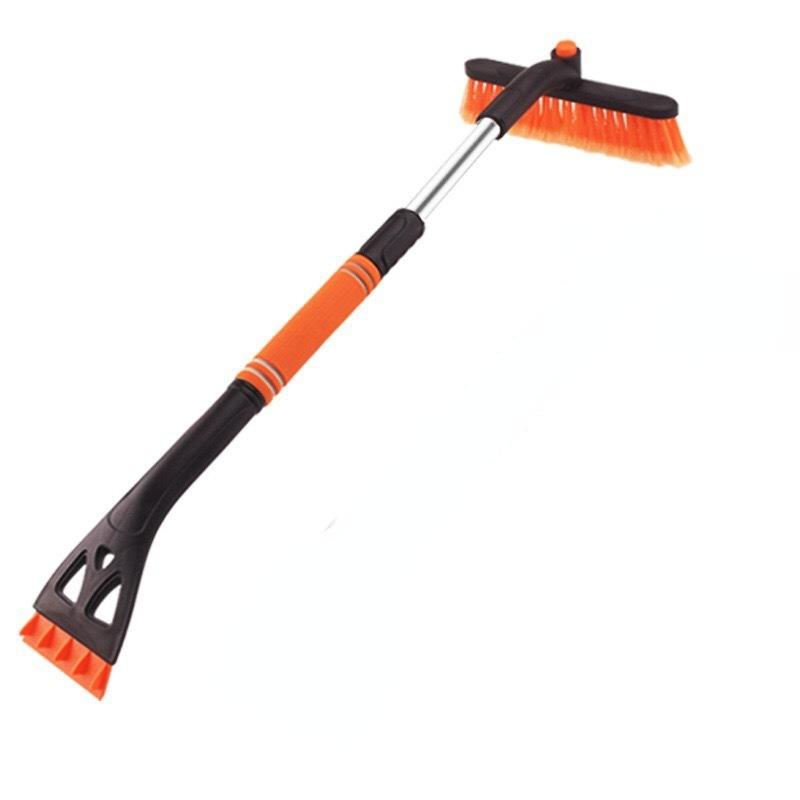 Автомобильный скребок для льда с метлой, автомобильный скребок для льда и щетка для снега 2 в 1, головка щетки с поворотом на 360°, нескользящая ручка из пенопласта, для легковых автомобилей, грузовиков, внедорожников, ветрового стекла
