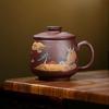 Исинский чайник из фиолетовой глины ручной работы, чайный набор
