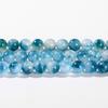 Smooth Blue Chalcedony Floating Jades Natural Stone 15" Smooth Loose Spacer Beads 4/6/8/10/12mm for Jewelry Making DIY Bracelets Charms Accessories