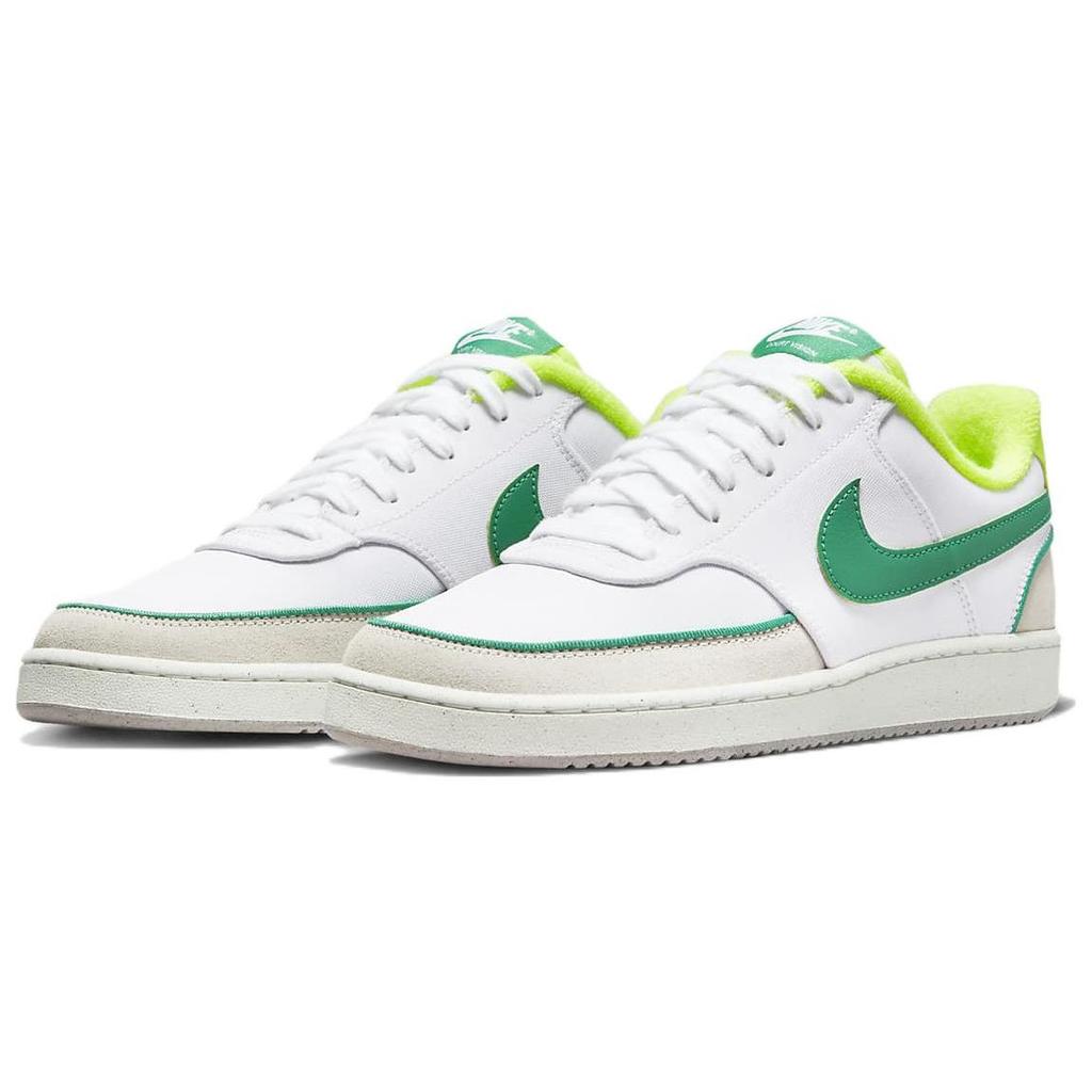 Nike Court Vision 1 Canvas Повседневные Нескользящие Прочные Легкие Низкие Кеды для Скейтбординга Женские кроссовки Белый Зеленый DX2941-100