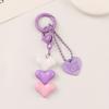 Lovely Adorable Heart Charm Key Chain Purse Pendant Handbag Backpack Keychain Decoration Girls Women Gift