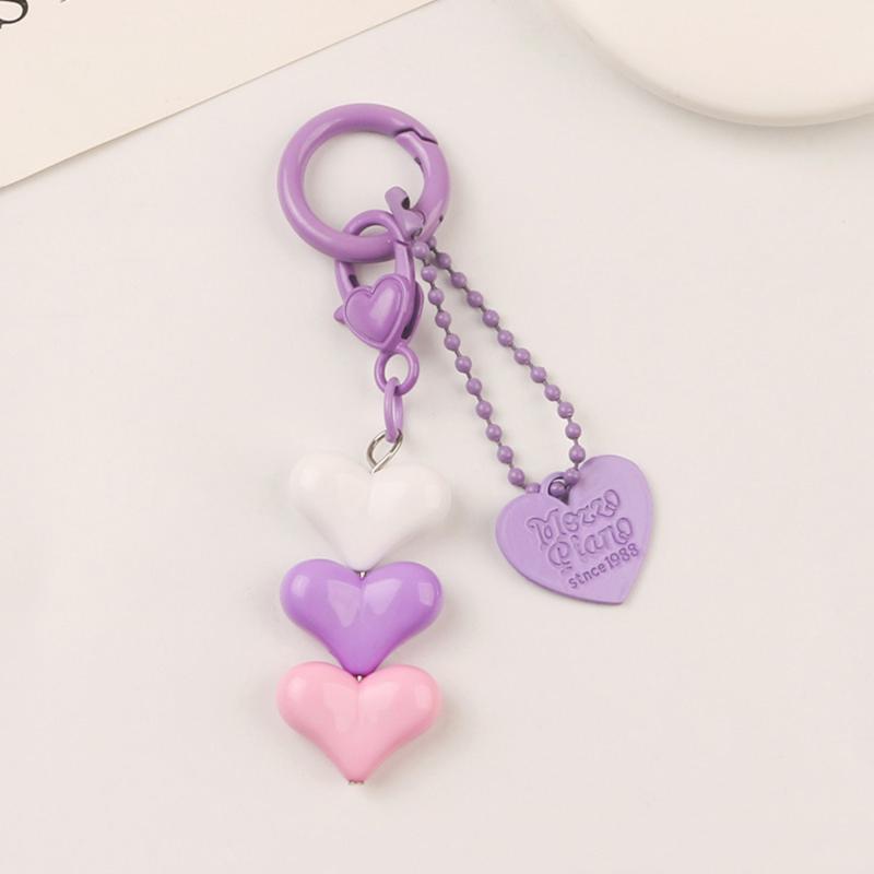 Lovely Adorable Heart Charm Key Chain Purse Pendant Handbag Backpack Keychain Decoration Girls Women Gift