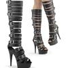 15СМ Сексуальные женские ботильоны на высоком каблуке для ночного шоу, с ремешком и пряжкой, на шпильке, для танцев на пилоне, ботфорты до колена/бедра, обувь с круглым носком