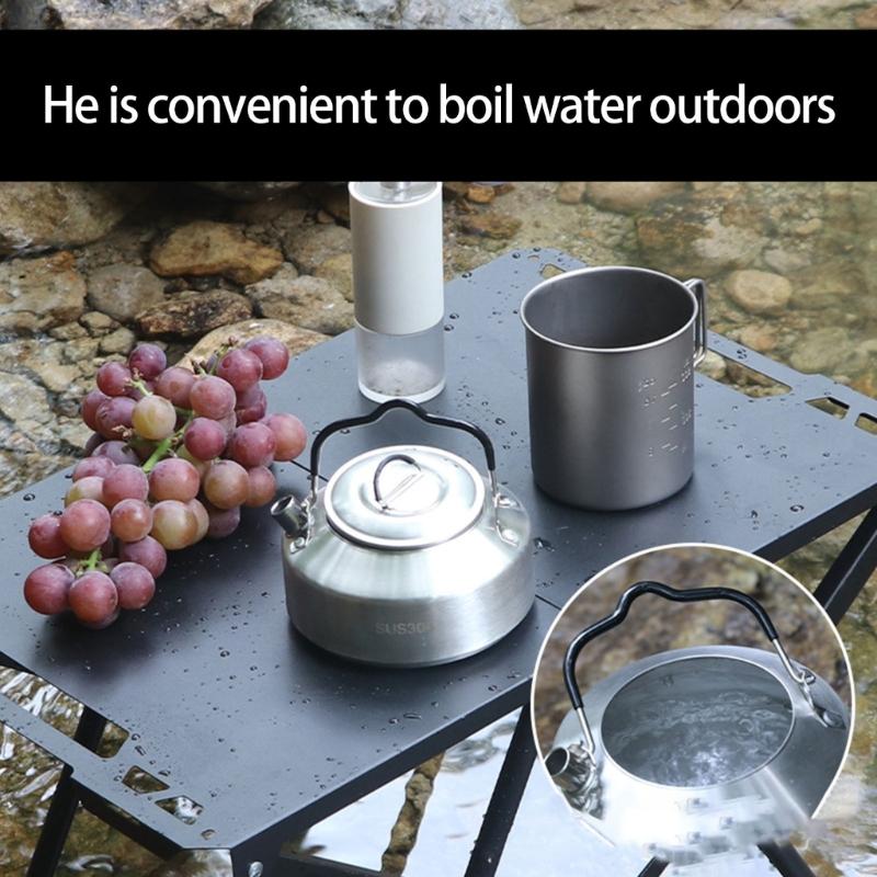 Нержавеющая сталь Чайники для походов на открытом воздухе Кастрюля Посуда Кемпинговые чайники Чайник со свистком для плиты Чайник для кемпинга Чайник для кофе