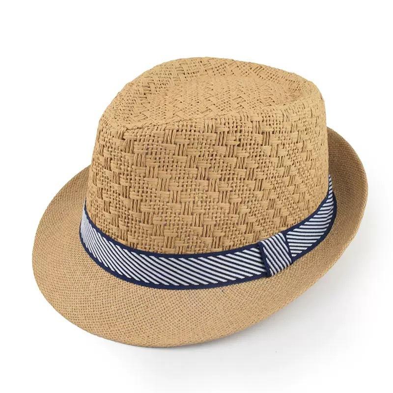 Летняя соломенная шляпа Мужская уличная шляпа от солнца Дышащие пляжные шляпы Британская джазовая шляпа Детские джентльменские цилиндры