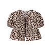 Leopard Print Puff Sleeve Cardigan