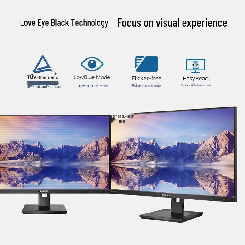 Philips 27-inch 4K IPS Monitor with Type-C 90W PD, Smart Sensor, Built-in Speakers, and Ergonomic Stand CN plug (adapter included)