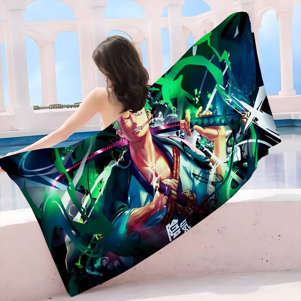 Anime O-ONE P-PIECE ZOROs Big Microfiber Beach Towels Quick Dry Towel Sand Beach Towels Pool Towel for Travel Swim Pool Yoga