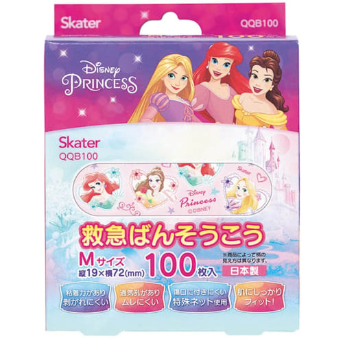 Skater Emergency Bandage M Size Extra 100 Pieces Bandage Disney Princess Made in Japan QQB100-A