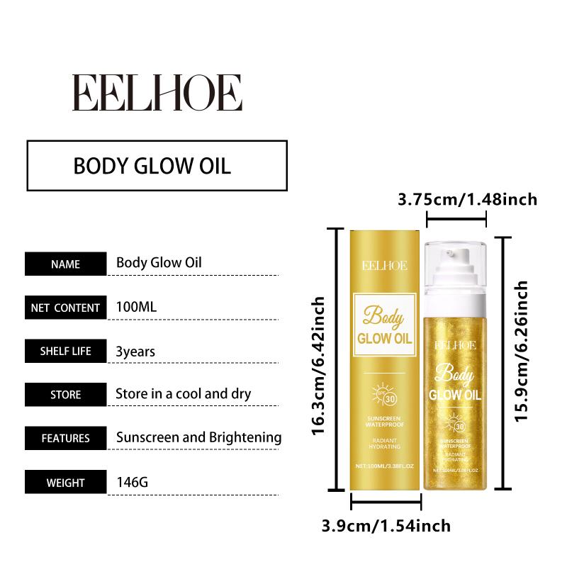 Body Highlight Oil Silky  Shimmer Body Face Glitter Moisturizing Radiant Makeup for Fashion Events