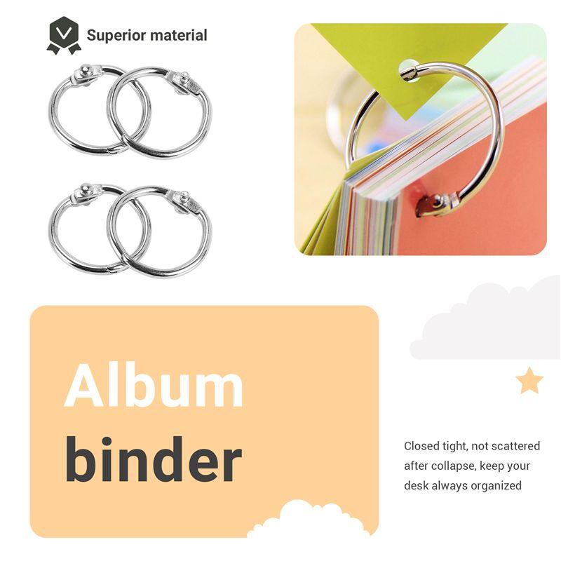 A84E-100Pcs Loose Leaf Binder Rings Key Rings Book Rings Binder Rings For Scrapbook/Album/Craft