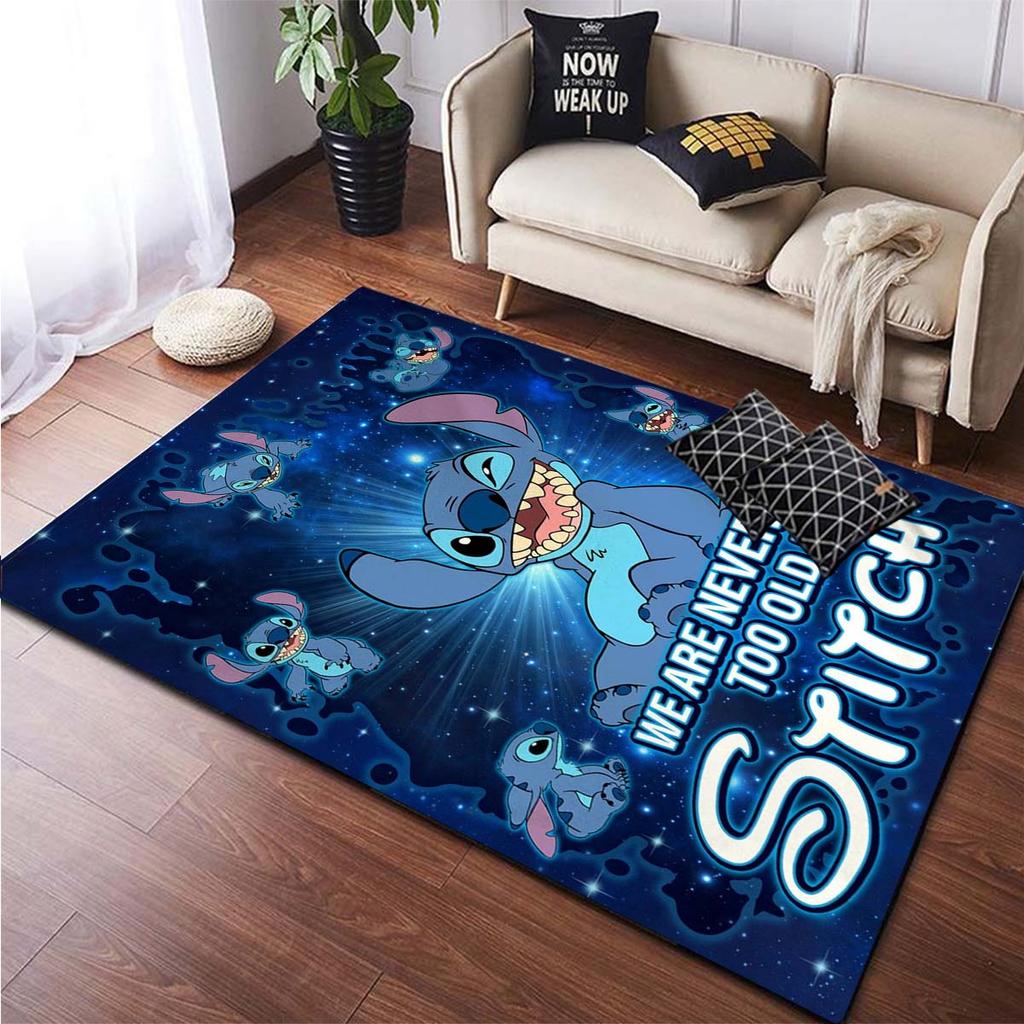 Противоскользящий полосатый коврик Disney Stitch, напольный коврик, кухонный ковер, напольный коврик, коврик для ног, коврик для ванной, кухонный коврик, балкон, ванная комната