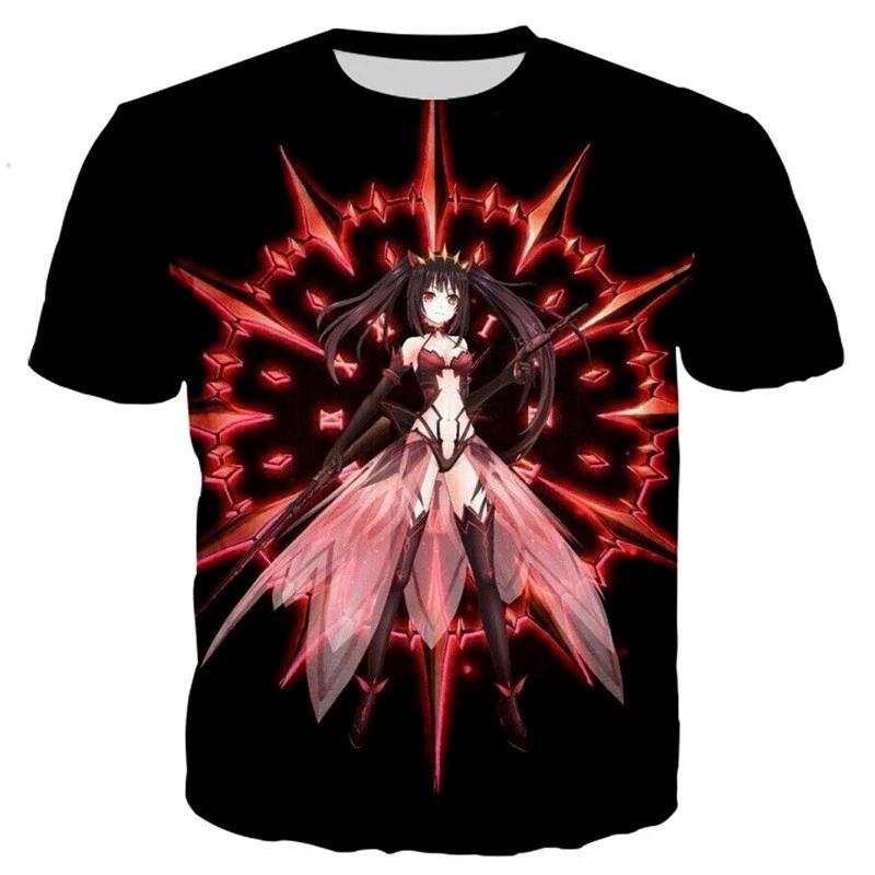 Косплей DATE A LIVE Куруми Токисаки Аниме Манга Футболка Футболка Костюмы Полиэстер