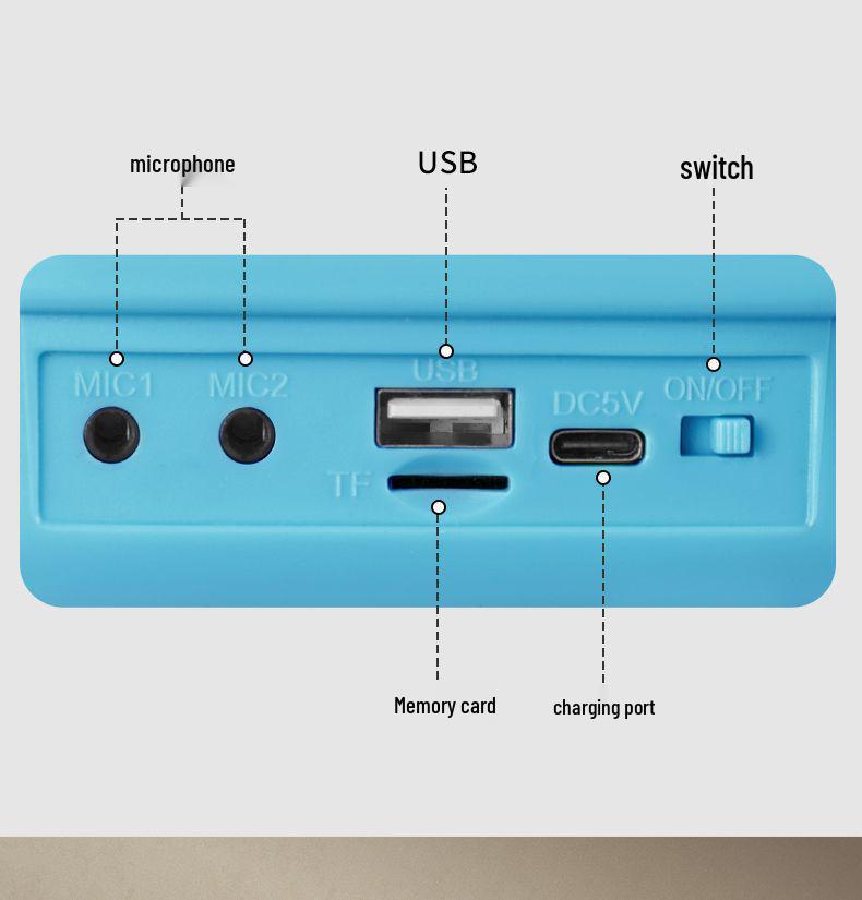 Детская Bluetooth-караоке-машина с двумя микрофонами - Веселая поющая игрушка для родителей и детей