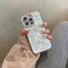 New Feathered Blue Bow Stereoscopic Pearl Phone Case for iPhone 16 15 14 13 12 11 Pro Max Phone Case Cute Girl iPhone Case