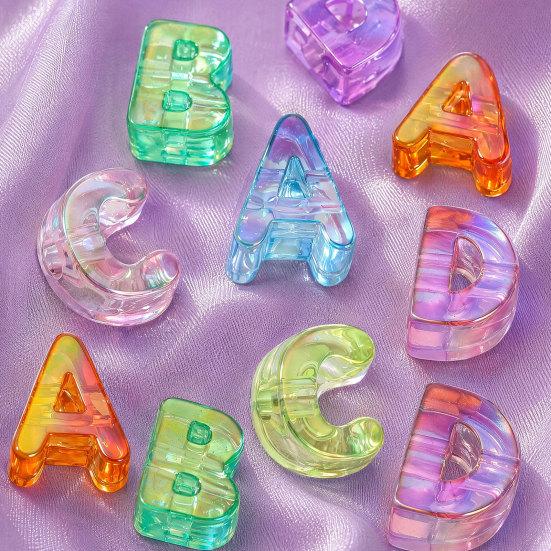 2Pcs Large Letter Beads for DIY Jewelry Making, Large Holes Acrylic Letter Beads for Bracelets Necklaces Keychains