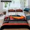 Race Car King Queen Duvet Cover Cool Speed Racing Bedding Set Teens Men Black Sport Car Quilt Cover Polyester Comforter Cover