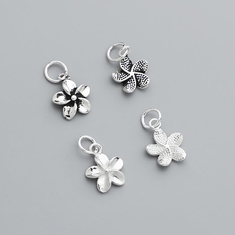 S925 стерлингового серебра цветок кулон DIY бисер веревка браслет/ожерелье ювелирные изделия аксессуар