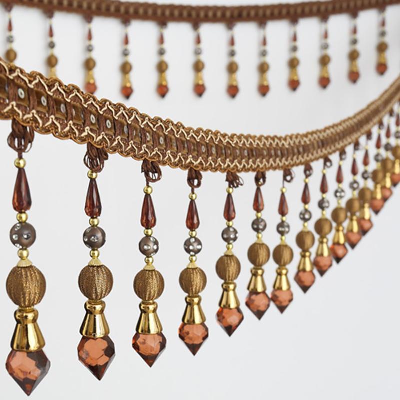 1/2/3M Шторы Отделка Кристалл Бусины Украшения Кружева Кисточки Аксессуары Подвеска Шар Тыквенные Бусины Декор Край Лента Обивка