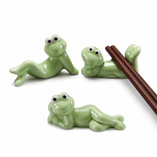 Chopstick Rest Frog Ceramic Chopstick Rest Fork Rest Funny Tableware Restaurant Kitchen Tool Set of