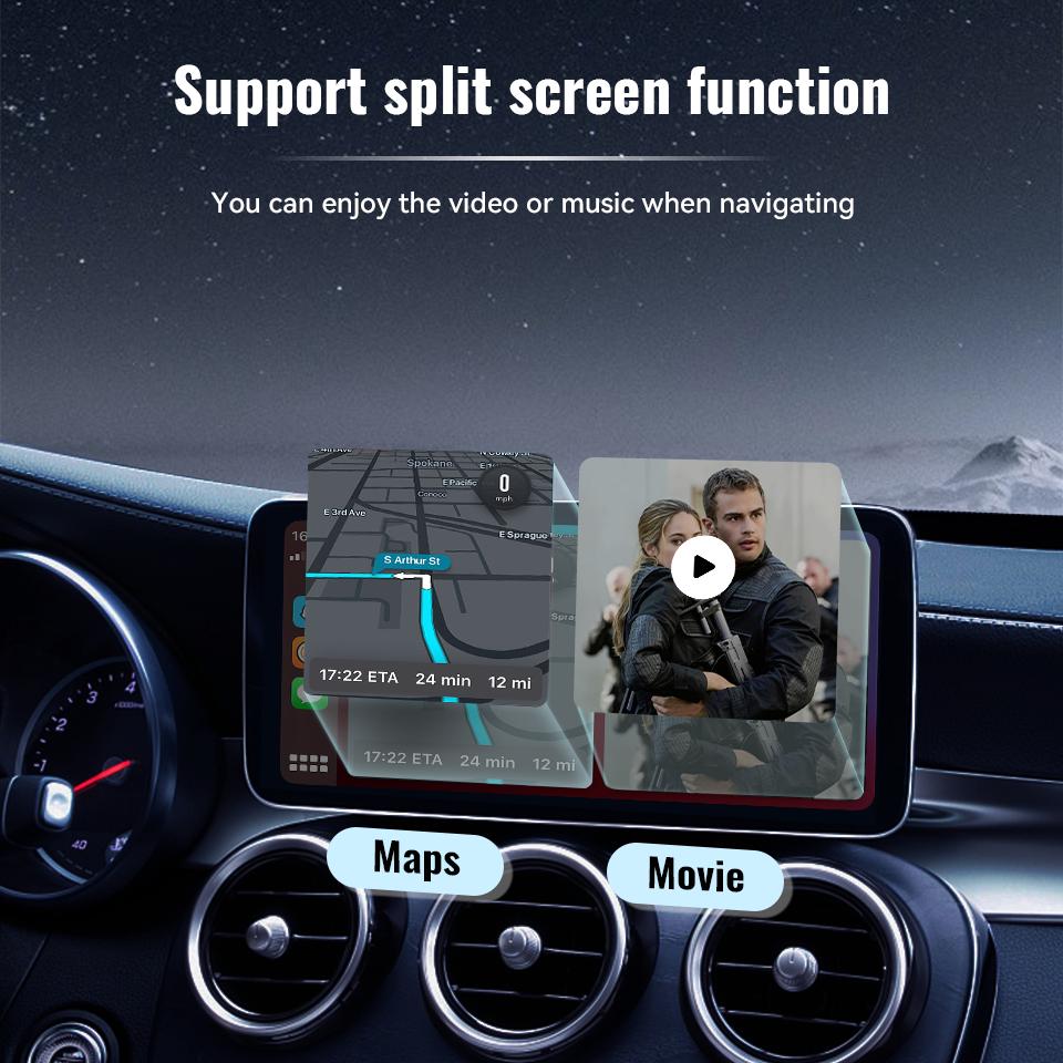 Acodo AI Box Wireless CarPlay Android Auto Mlrrorlink Android13 Автомобильный адаптер Plug and Play 3 в 1 Использует чип Qualcomm 6225 8G 128G