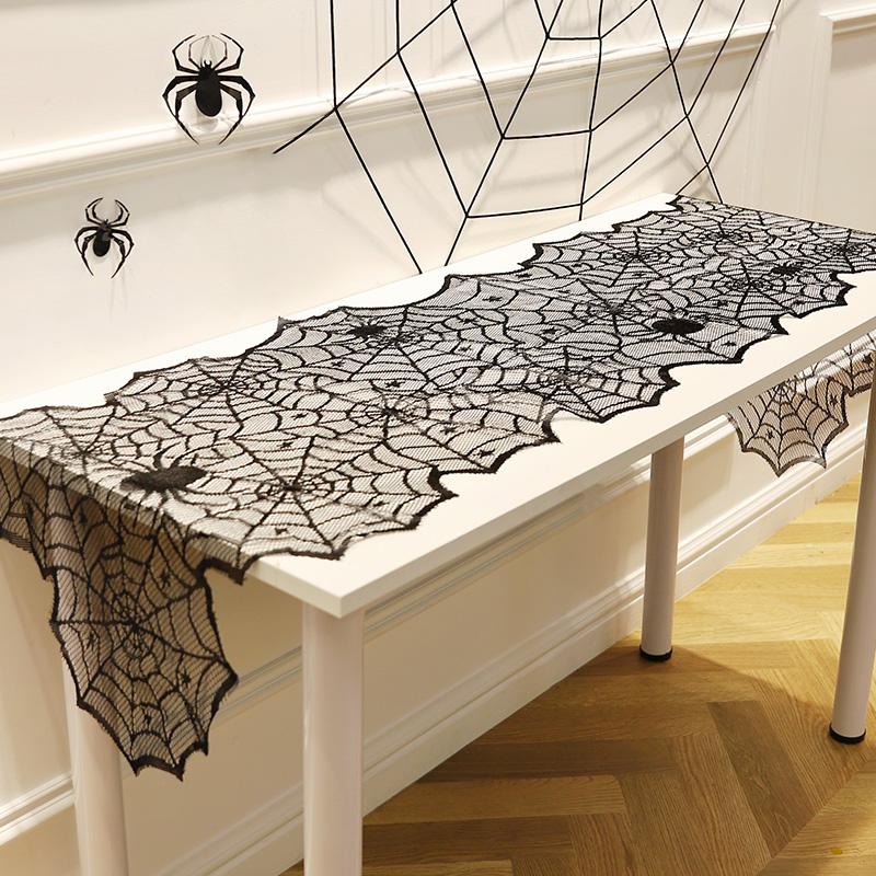 Halloween Decoration Terror Tablecloth Halloween Party Horror Table Cover Halloween Decorative Spider Web Tablecloth Spooky Deco