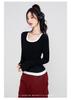 Autumn Gentle Versatile Square Neck Long-Sleeved Base Shirt