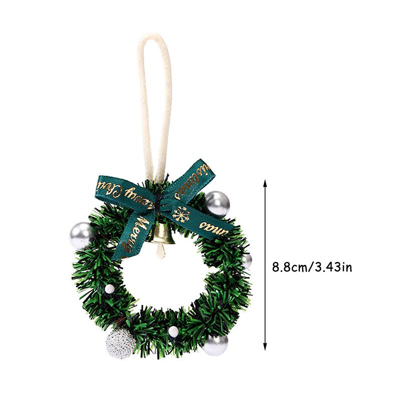 Merry Christmas Wreath Pendant With Bell Car Door Hanging Decoration Xmas Party Christmas Tree Decor Accessories