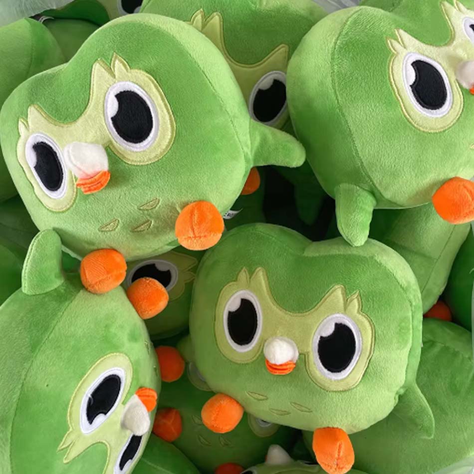 Зеленая плюшевая игрушка Duolingo Owl Duo Plushie Of Duo The Owl Cartoon Anime Owl Doll Soft Animal Toy Children Birthday Gift