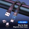 60 Вт PD кабель для быстрой зарядки USB C на Type C Micro Магнитный кабель для передачи данных 3A USB-кабель для iPhone 13 Macbook Huawei Samsung S22