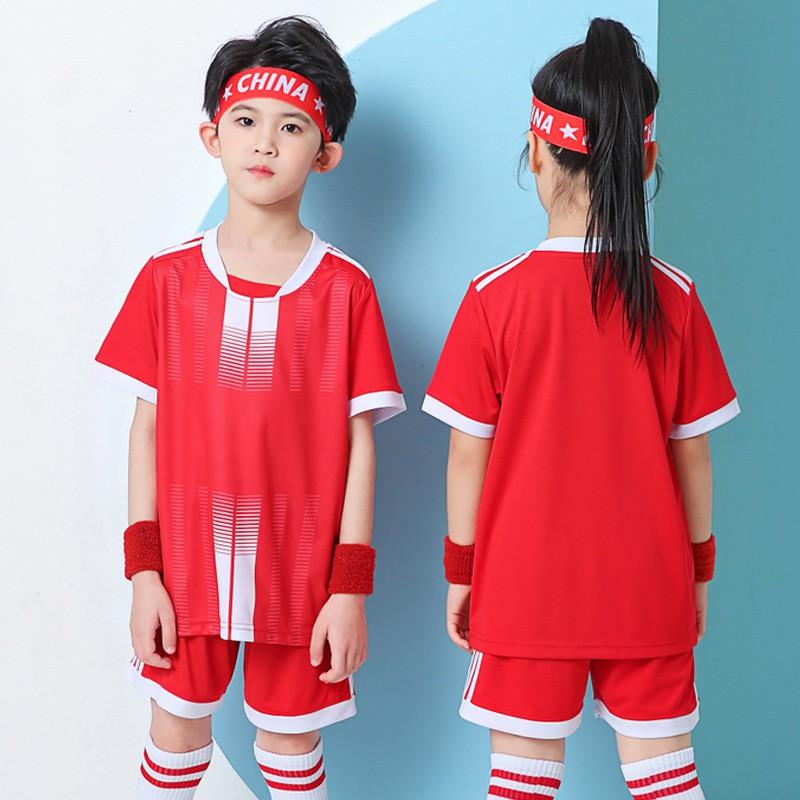 Kids Soccer Jersey Set Boys Short Sleeve Football Uniform Training Match Sportswear Children