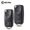KEYYOU для VW Golf 4 5 Passat B5 B6 Polo Touran для сиденья для Skoda Key 2/3 кнопки откидной корпус ключа автомобиля брелок без