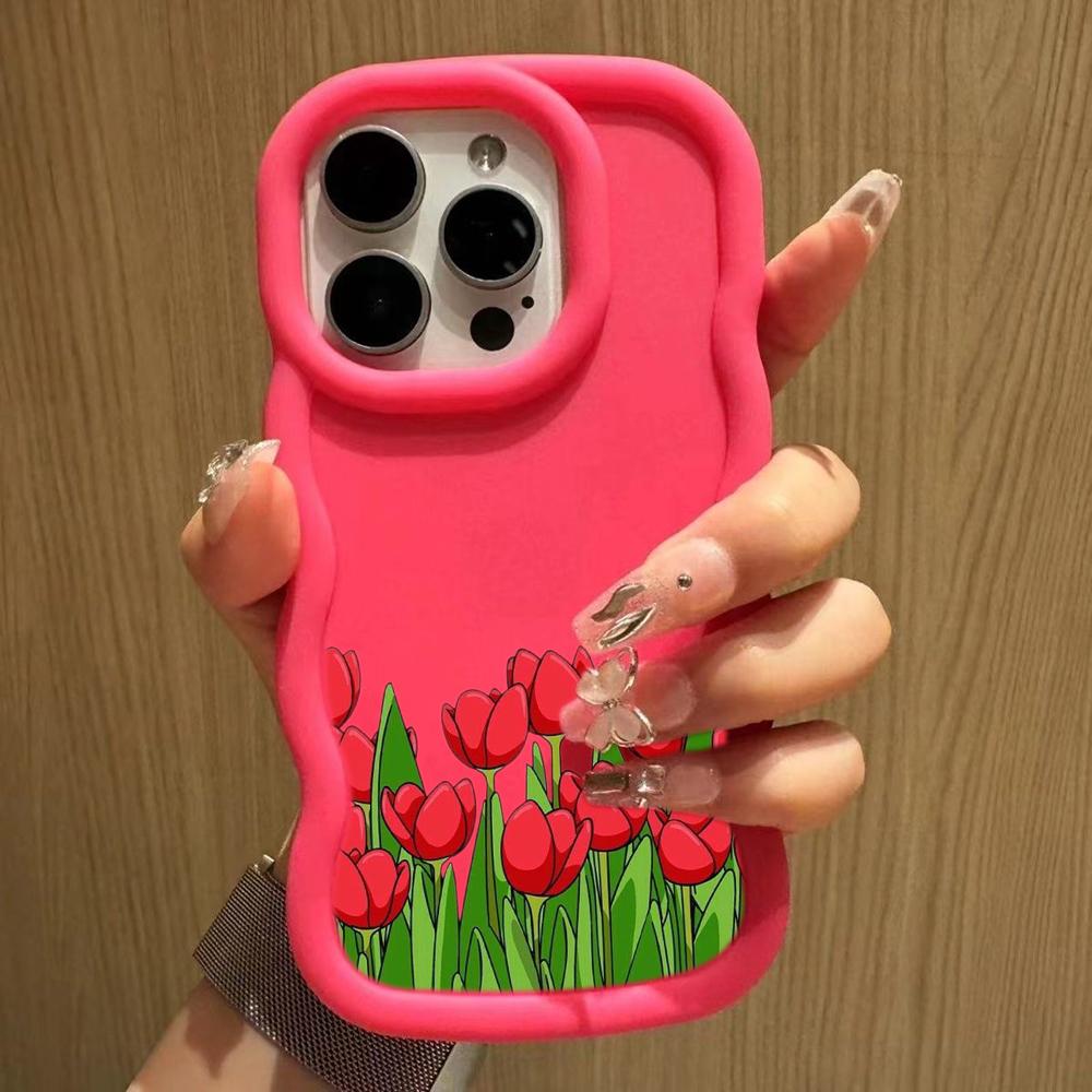 LZ16 Flower Wave Silicone Phone Cases for Samsung A15 S23 FE S24 Ultra A34 A54 A14 A55 Motorola G32 OnePlus Soft Cover