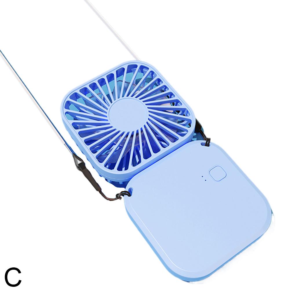 Mini Hanging Neck Fan Portable Folding USB Rechargeable Mute Fan Multi Function Handheld Desktop Fan with Power Bank