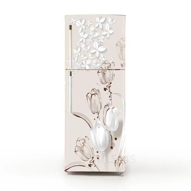 Ретро пляжные наклейки в горшках для покрытия холодильника, виниловая пленка для мебели, наклейка на обои, ПВХ Vinilo Frigorifico